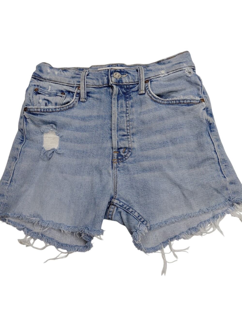 Mother The Tomcat Denim Shorts Sz 25 DIY Cut Off Light Blue Confess High Rise